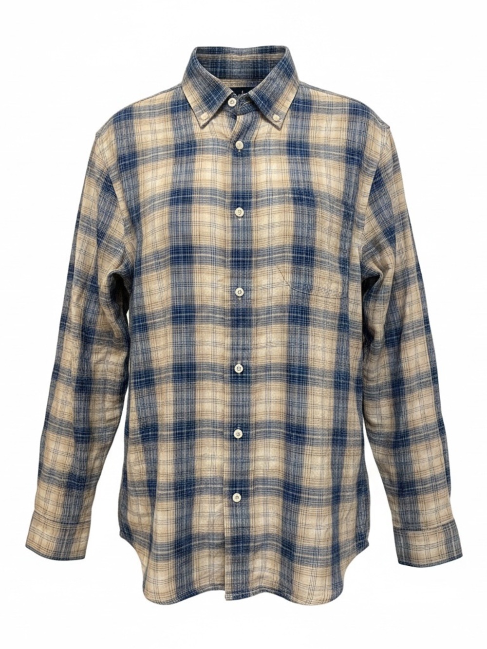 Taylor Stitch The Jack Iceberg Blue Plaid Linen Button-Down Shirt S or 38